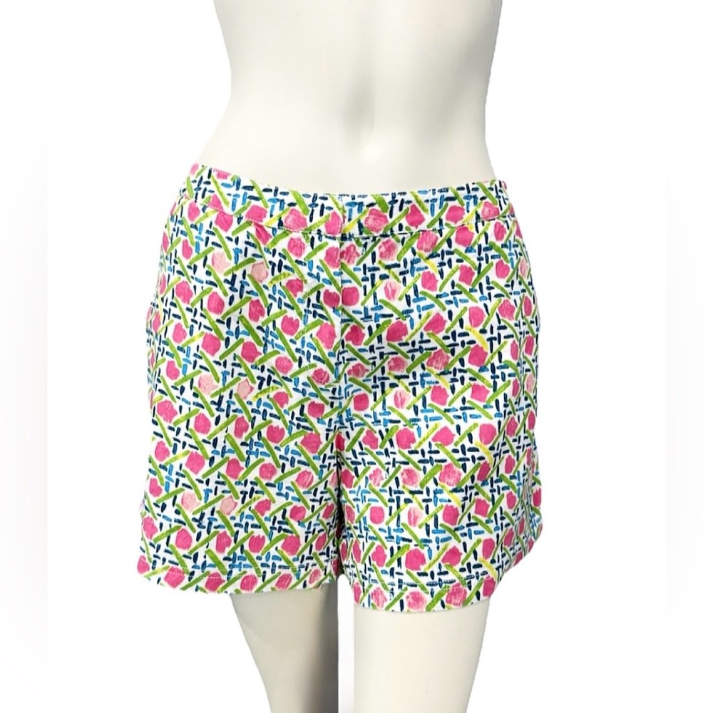 Tommy Bahama Linen Blend Shorts Size 14 Pink Floral Tropical Summer